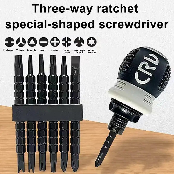 13 In 1 Stubby Ratcheting Screwdriver Kit, High Torque Ratchet Driver, Magnetic Tip Nut Driver, Multi-Bit Screwdriver Set